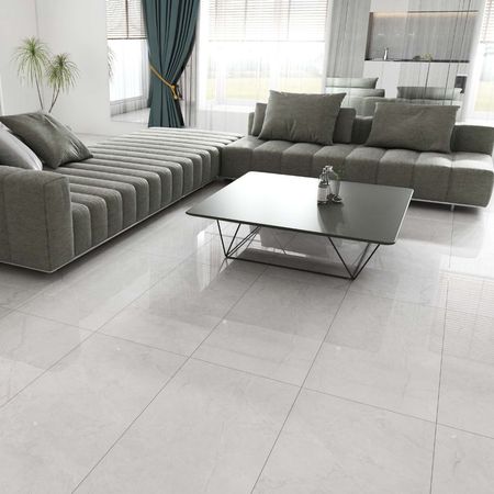 Piso Porcelanato Marmolizado Carrara Gris 1.20x60 2.16m2 Orange