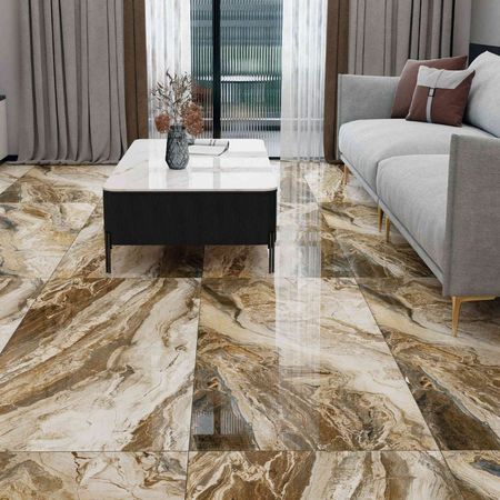 Porcelanato Orange Viena Marrón Marmolizado 120x60 Brillante