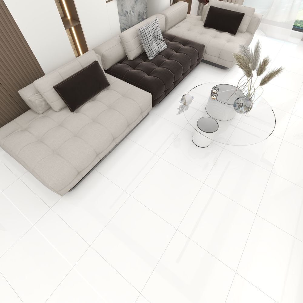 Piso Gress Liso Blanco Brillante 60x60cm 1.44m2 Orange