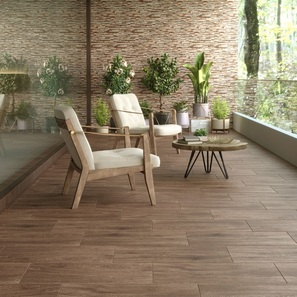 Piso Cerámico Maderado Golden Parketon 20x61cm 1.86m2 San Lorenzo