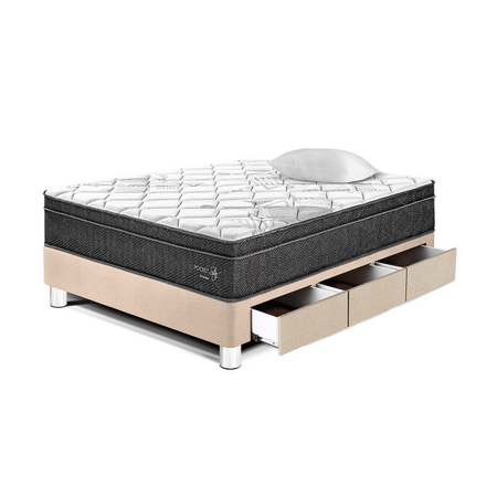 Cama Pocket Star Con Cajones 1.5 plazas Champagne Paraiso