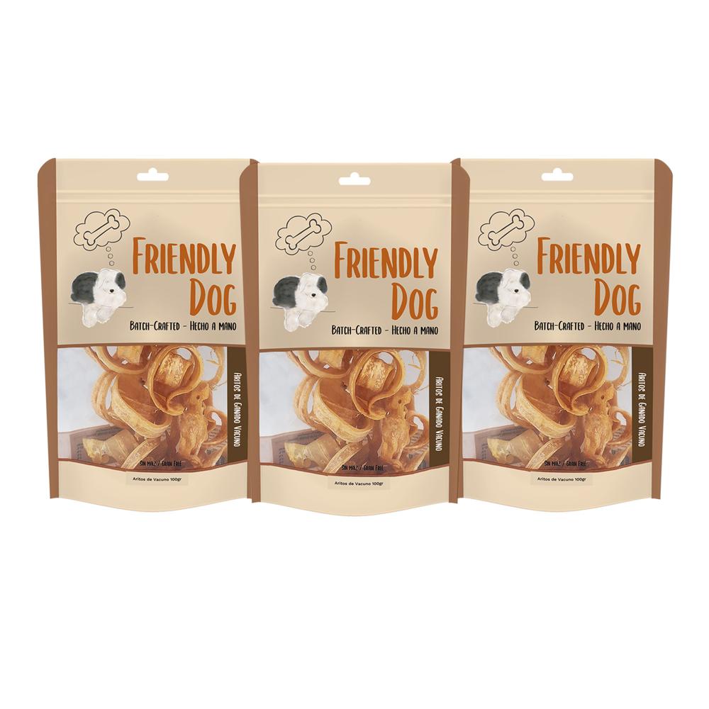 Aritos de Tráqueas Petit Friendly Dog Bolsa 100g Pack x 3