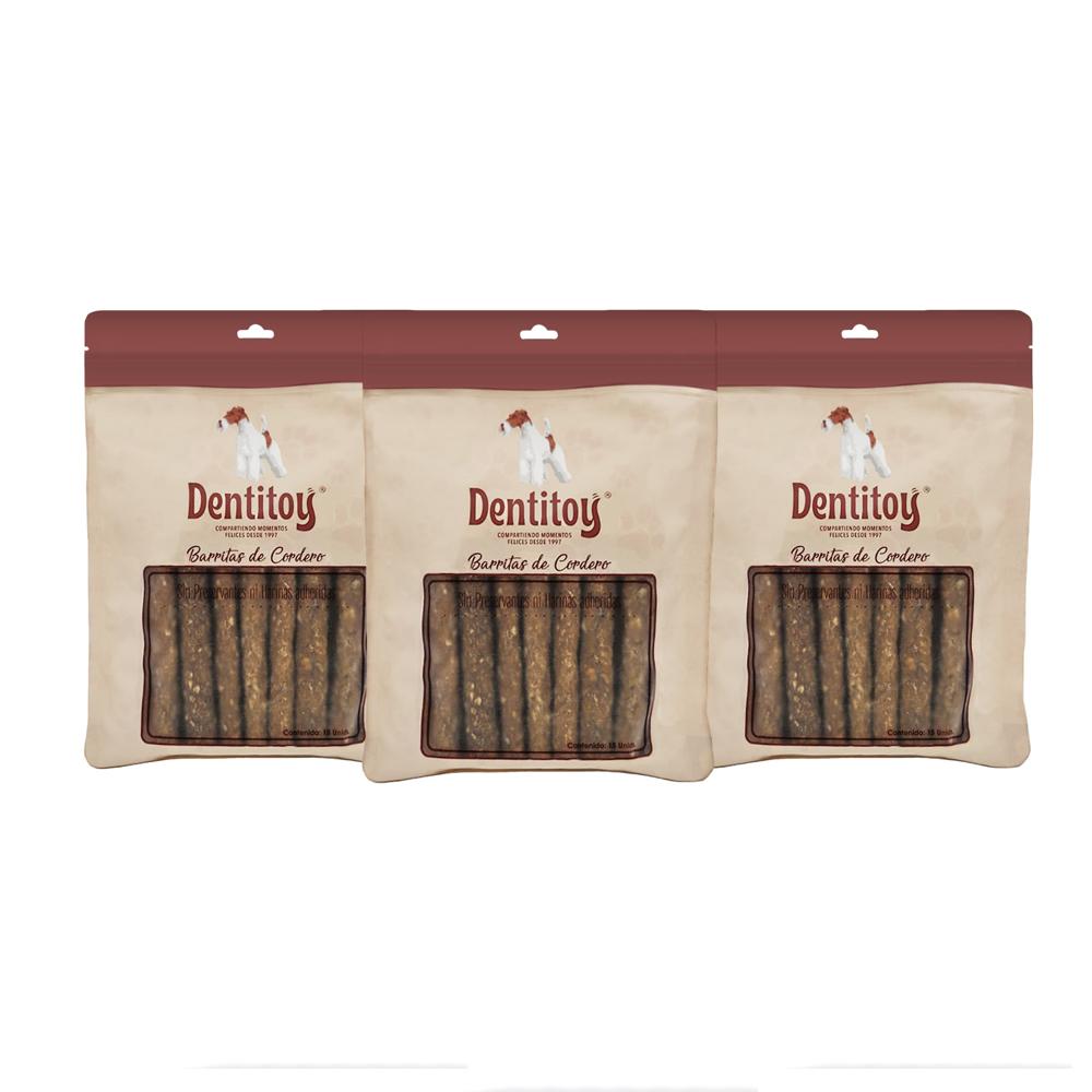 Barritas de Cordero Dentitoy Bolsa 15 unid Pack x 3