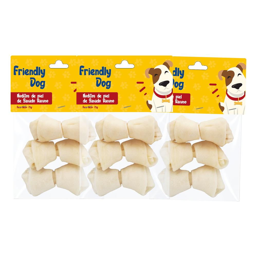 Nuditos de Vacuno Triple Friendly Dog 75g Pack x 3