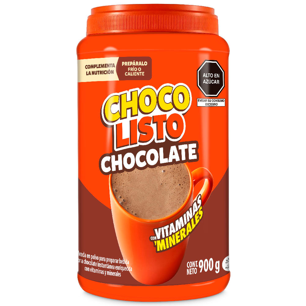 Fortificante en Polvo CHOCOLISTO Chocolate Instantáneo Pote 900g
