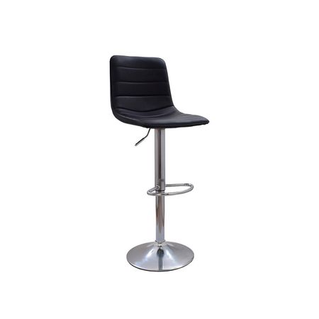 Silla De Bar Patrick Cromado Regulable En Altura Negro Ofideas