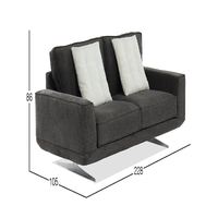 Sofá 3 cuerpos Dmuebles Loreta - Gris oscuro
