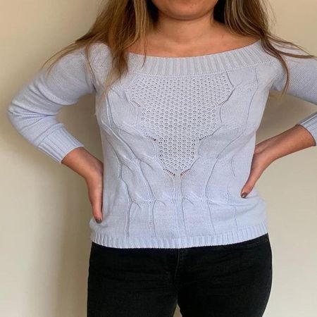 Chompa Ojal Mujer Celeste. S/M Celeste