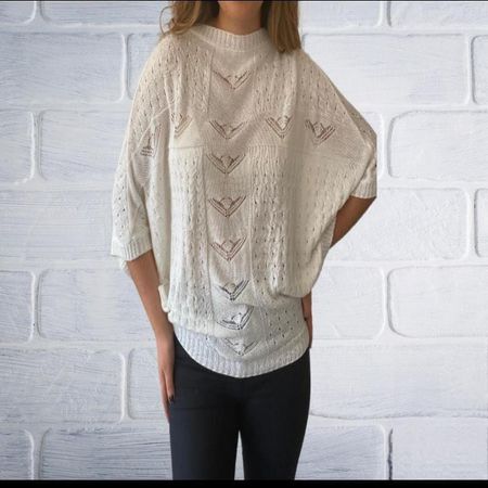 Chompa calada Blanca mujer Mandalay Knits. S/M Blanco