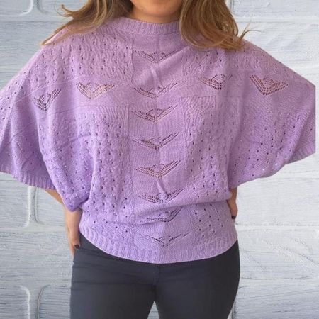 Chompa Calada Lila Mujer Mandalay Knits. S/M Lila