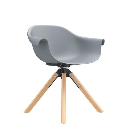 Poltrona Fija Liz Madera Polipropileno Color Gris Ofideas
