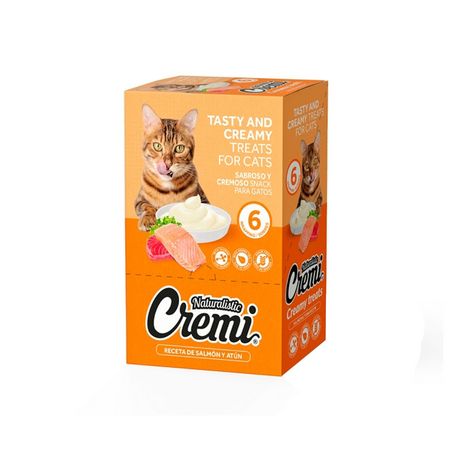 Snack para Gatos Naturalistic Cremi Salmón y Atún 60gr x 6und