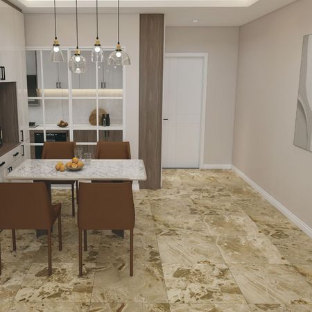 Piso Gress Marmolizado Marrón Claro 60x60cm 1.44m2 Orange