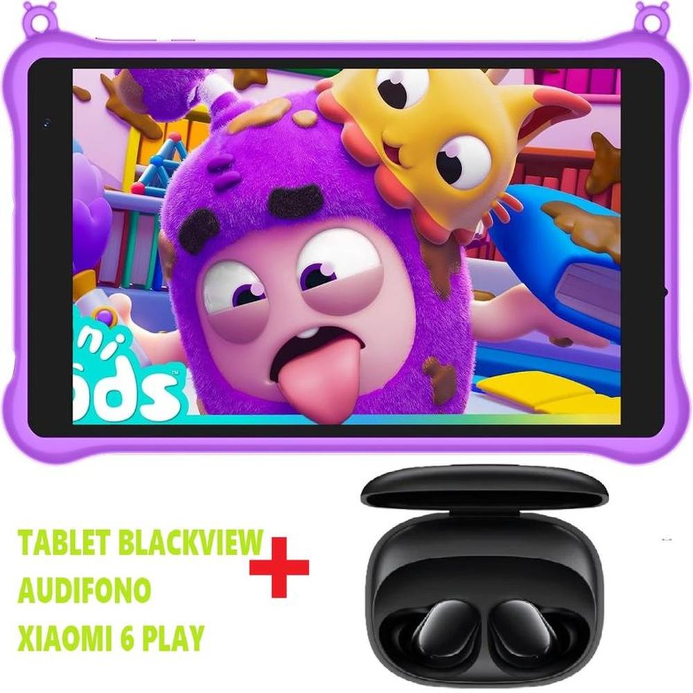 Tablet Para Niños Blackview Tab 50 Kids -  Purpura + Audifonos Xiaomi 6 Play