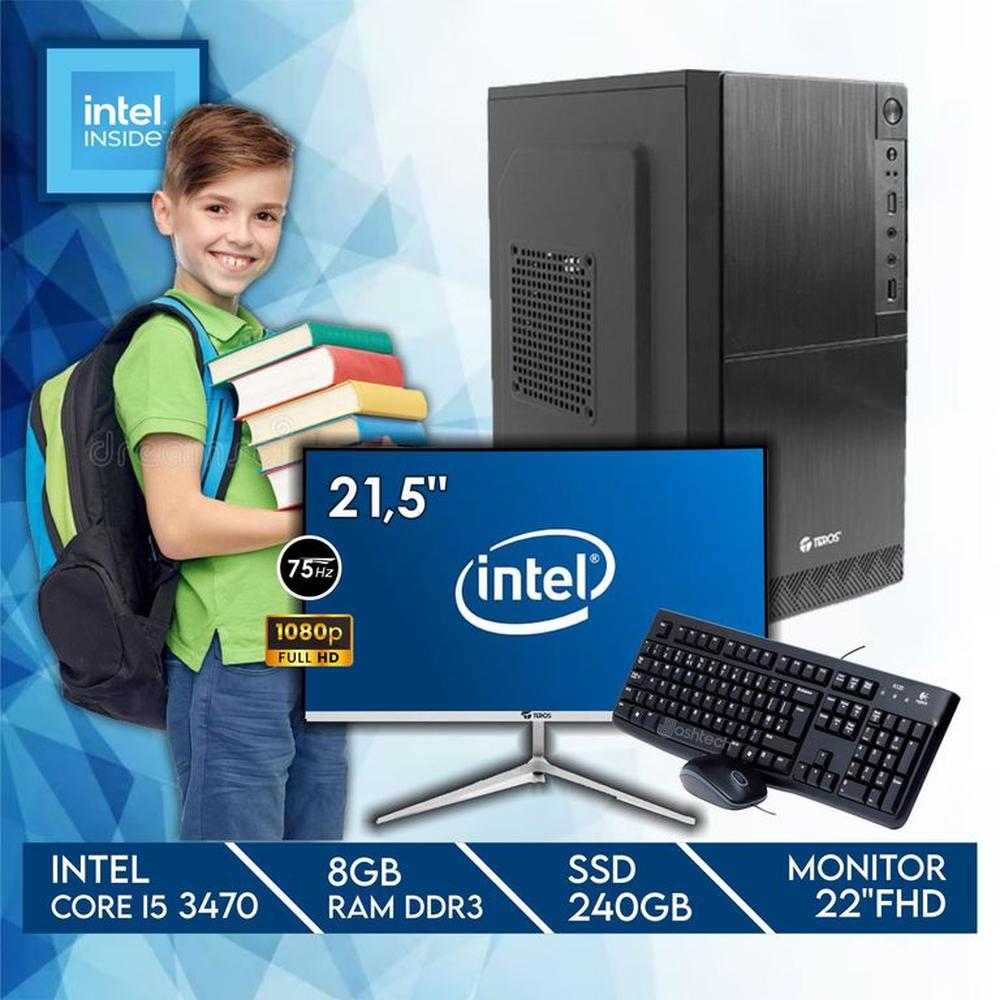 Computadora Pc Intel Core i5 3470 + Monitor 22'' RAM 8GB +SSD 240GB