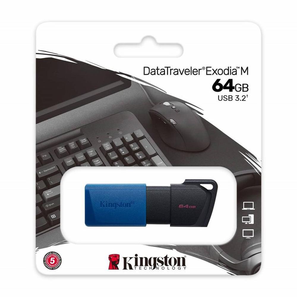 MEMORIA USB 3.2 KINGSTON EXODIA M DE 64 GB NEGRA