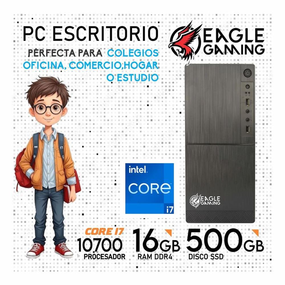 CPU Intel CORE i7-10700 RAM 16GB SSD 500GB Windows 10 computadora PC