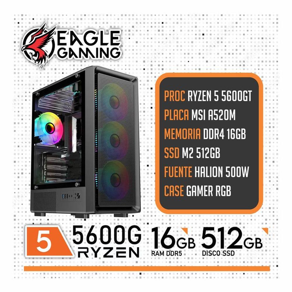 COMPUTADORA GAMER RYZEN 5 5600G RAM 16GB + SSD 500GB + GRAFICA VEGA 7 2GB
