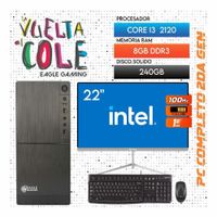 Computadora PC Intel Core i3 2120 RAM 8GB SSD 240GB Monitor 22 FHD webcam