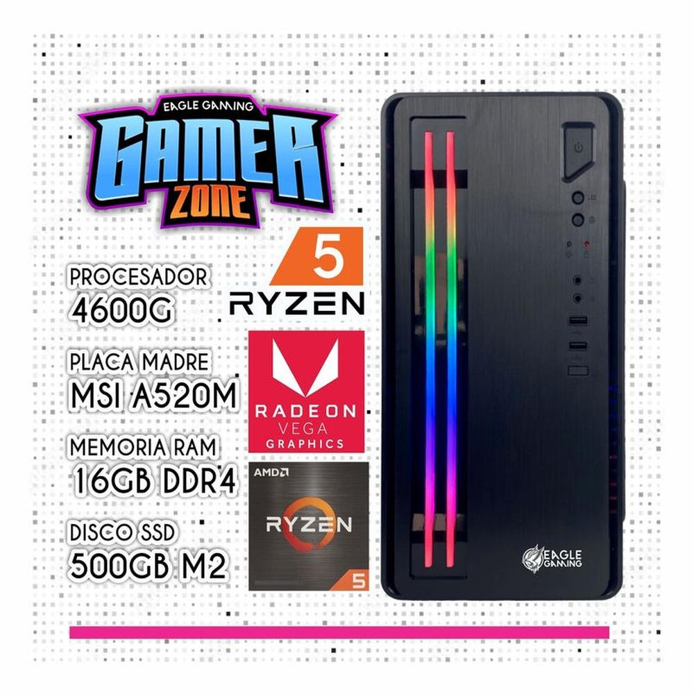 COMPUTADORA PC RYZEN 5 4600G RAM 16GB + SSD 5000GB + GRAFICA VEGA 7 2GB