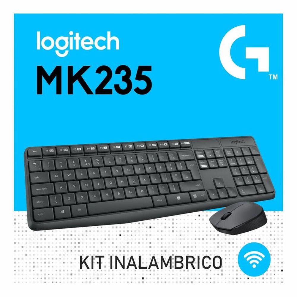 Teclado Mouse Logitech MK235 Inalambrico Negro