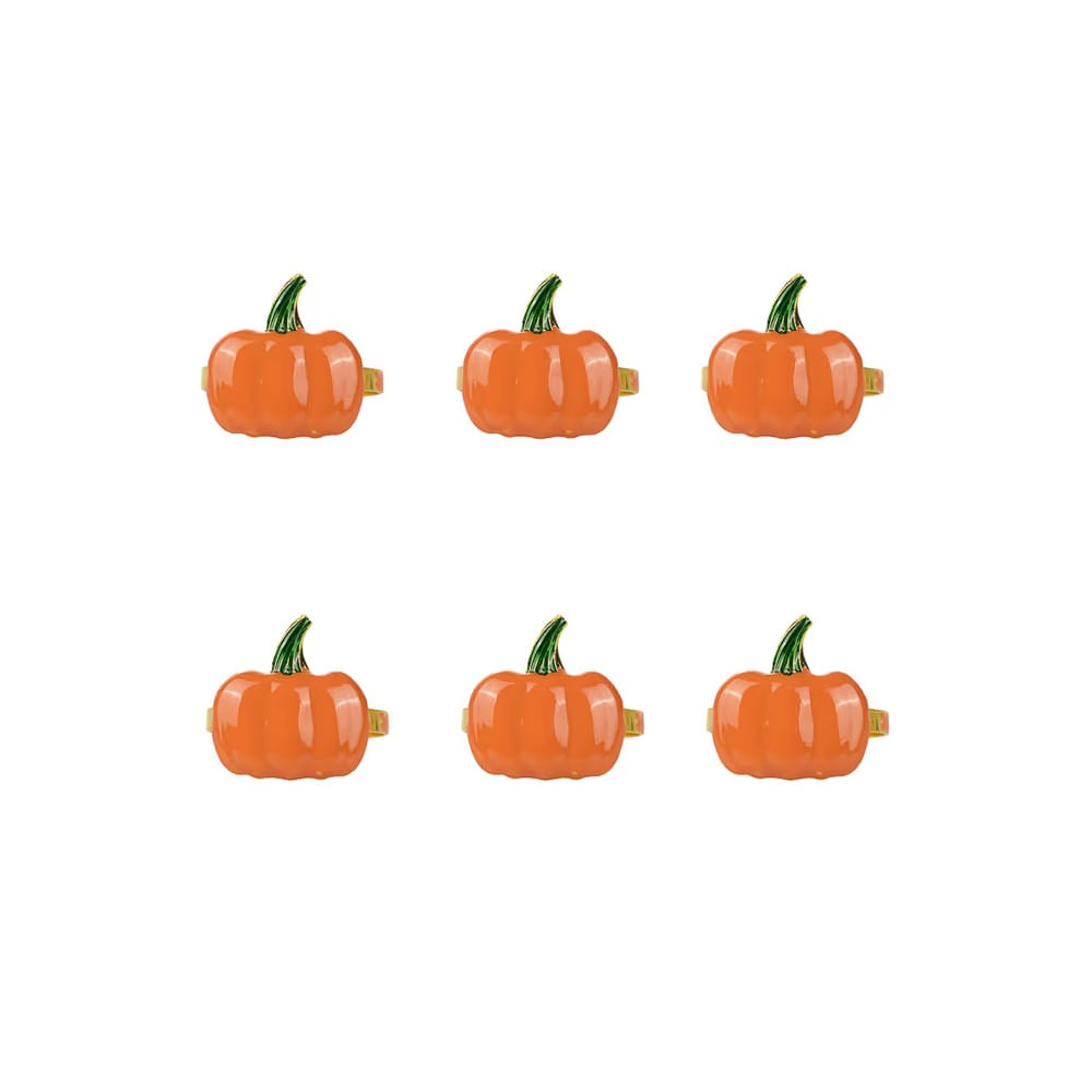 HALLOWEEN Porta servilletas set de 6 pcs calabaza multicolor