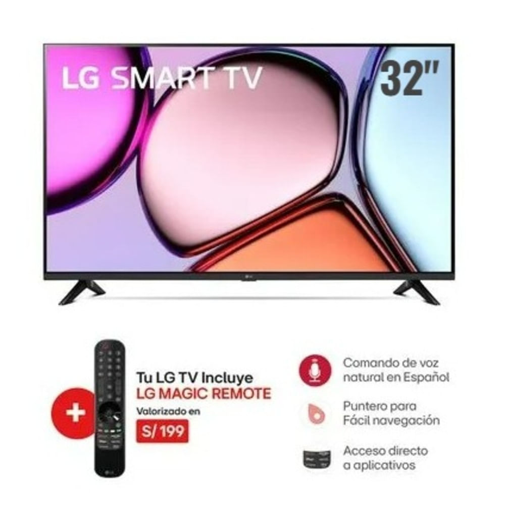 Televisor LG 32"" Smart HD AI 32LQ600BPSA + Control Magic MR24