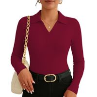 Polo Mujer Camisero Manga Larga 716 Fab-15 Color Vino