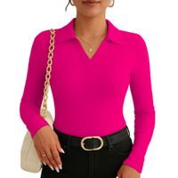 Polo Mujer Camisero Manga Larga 716 Fab-15 Color Fucsia