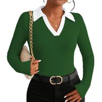 Polo Mujer Camisero Bi Manga Larga Sab-16 Rib Color Verde