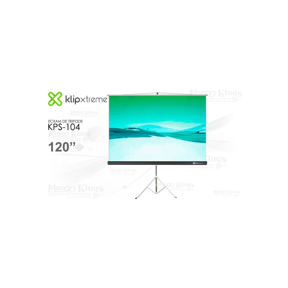 Pantalla de proyección KlipXtreme KPS-104 retráctil 120"" con trípode, ideal para presentaciones pro