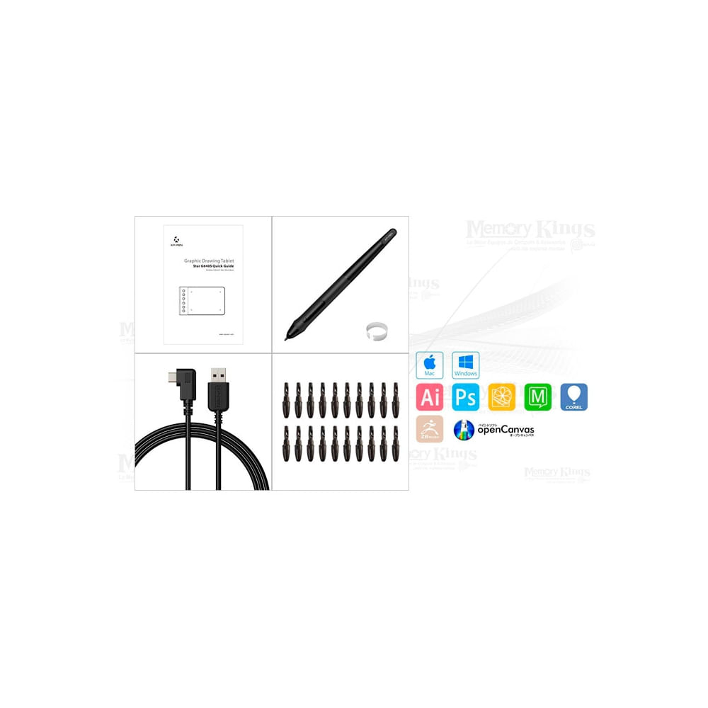 Tableta gráfica XP-Pen Star G640S de 6x4 pulgadas, ideal para diseño y dibujo digital, negra