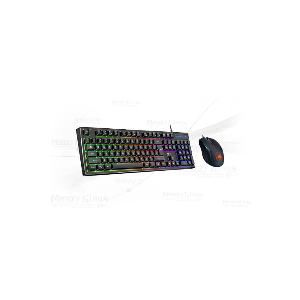 Combo Gaming Genius GX Scorpion KM-GX6: Teclado y Mouse RGB, 19 Teclas Anti-Ghosting, 3200 DPI, Neg