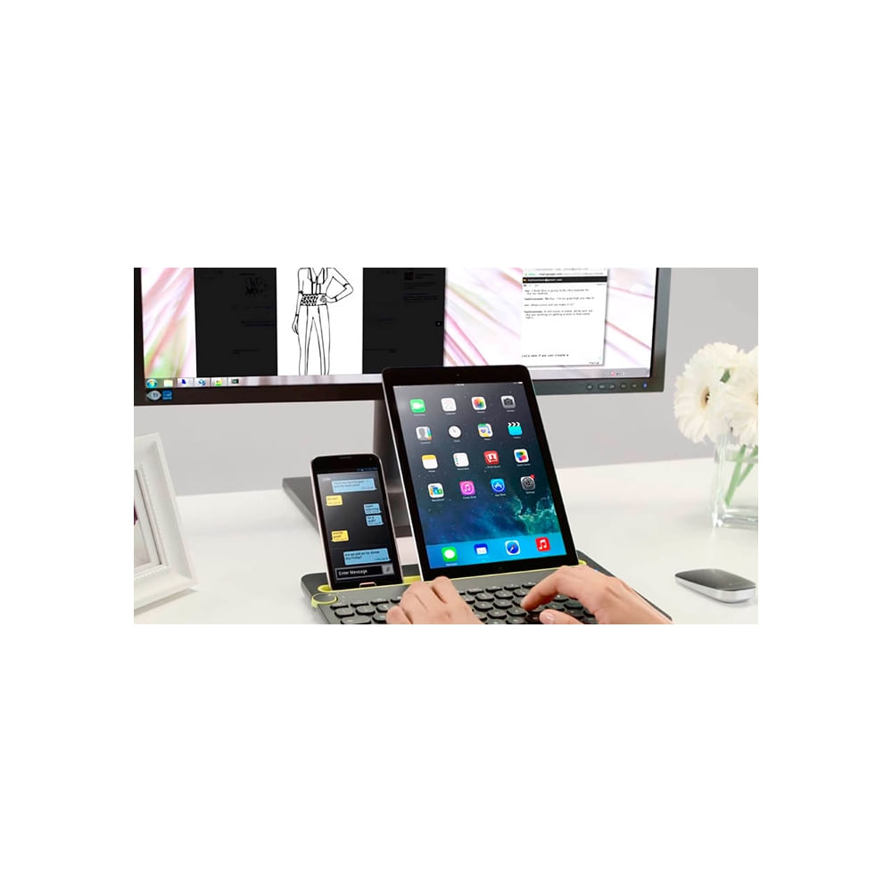 Teclado Logitech K480 Multi dispositivo Bluetooth - Compacto, color negro y portátil