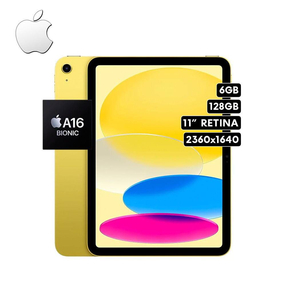 iPad Apple 11"" (11ª generación) amarillo - 6GB RAM, 128GB, pantalla Liquid Retina, cámara 12MP
