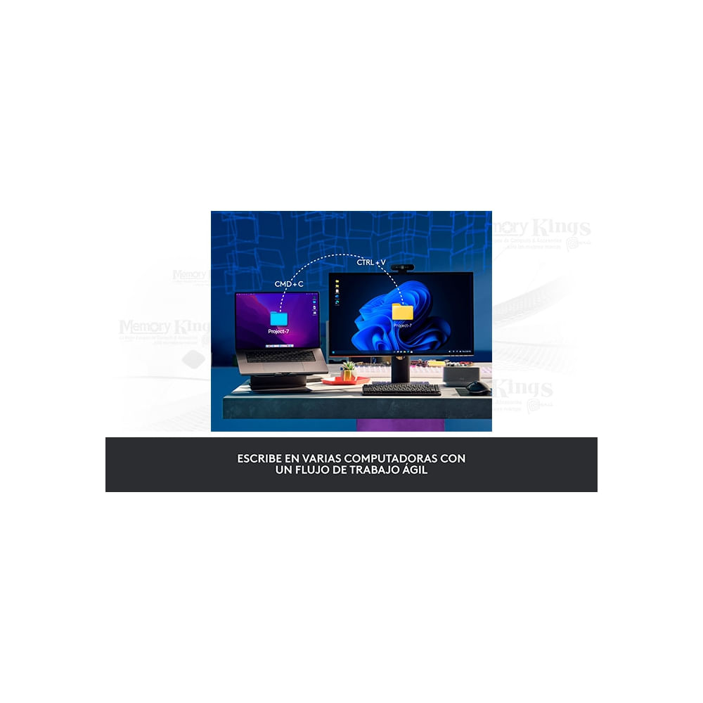 Teclado mecánico Logitech MX Mini inalámbrico iluminado en negro - Conexión Bluetooth y USB