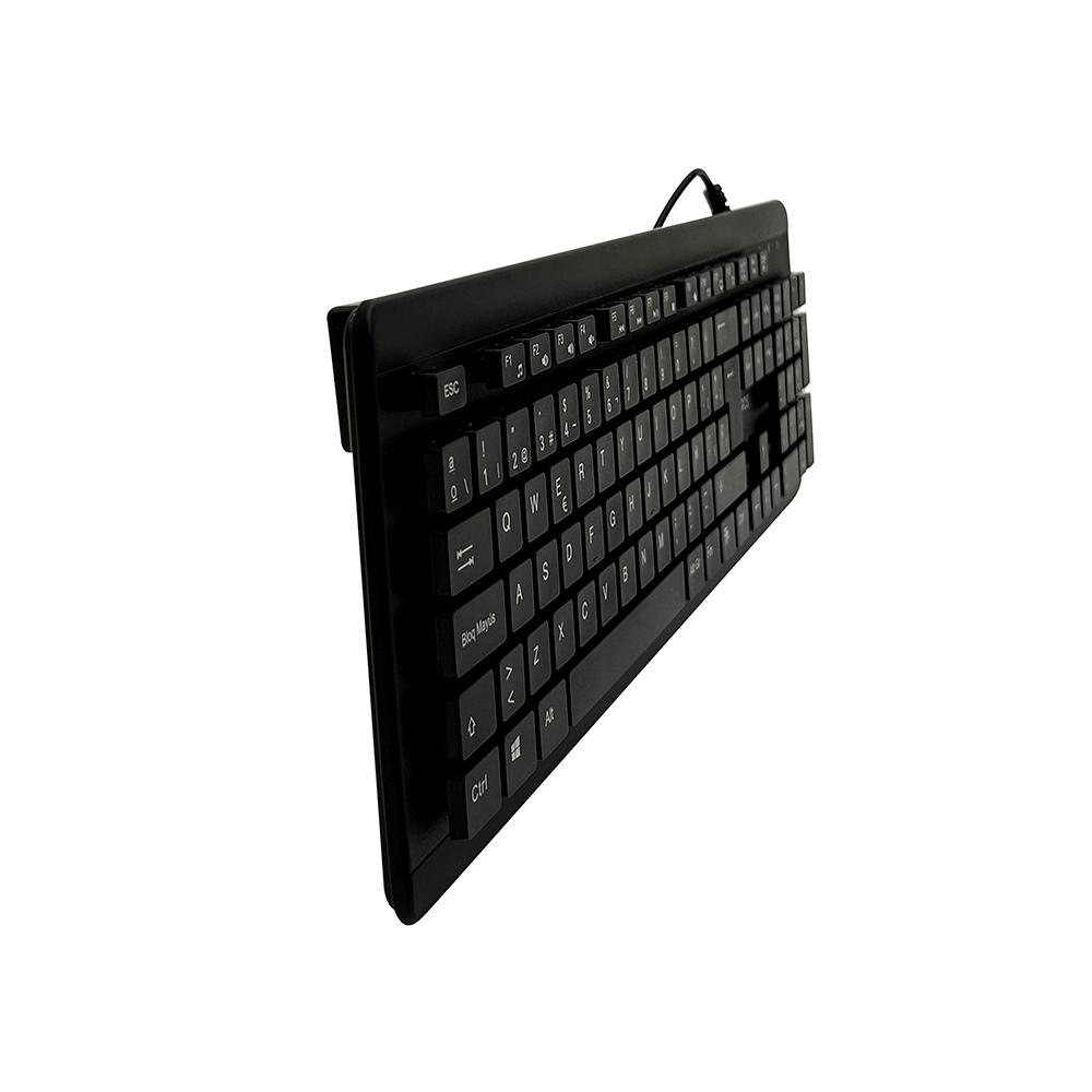 Teclado lavable Teros TE-4065N IPX7, USB, color negro - resistencia y estilo en tu escritorio