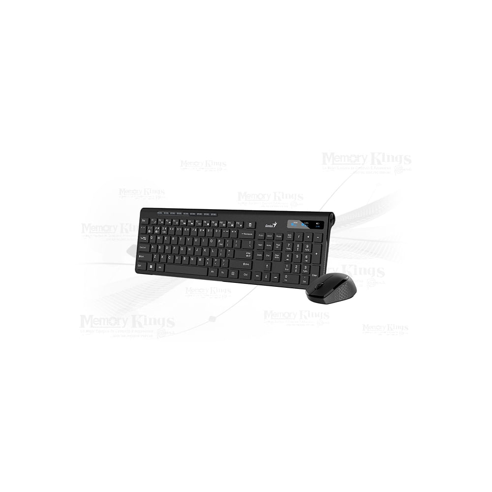 Teclado Genius SlimStar 8230 y Mouse Inalámbricos Bluetooth Multimedia - Color Negro