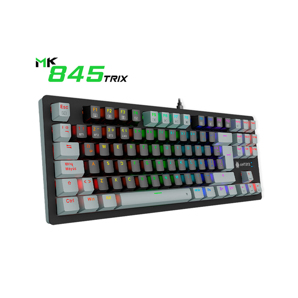 Teclado mecánico TKL Antryx MK-845 TRIX rojo, inalámbrico Bluetooth para gamers