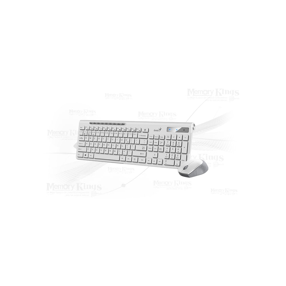 Teclado y ratón Genius SlimStar 8230 inalámbricos, multimedia, color blanco, conectividad Bluetooth