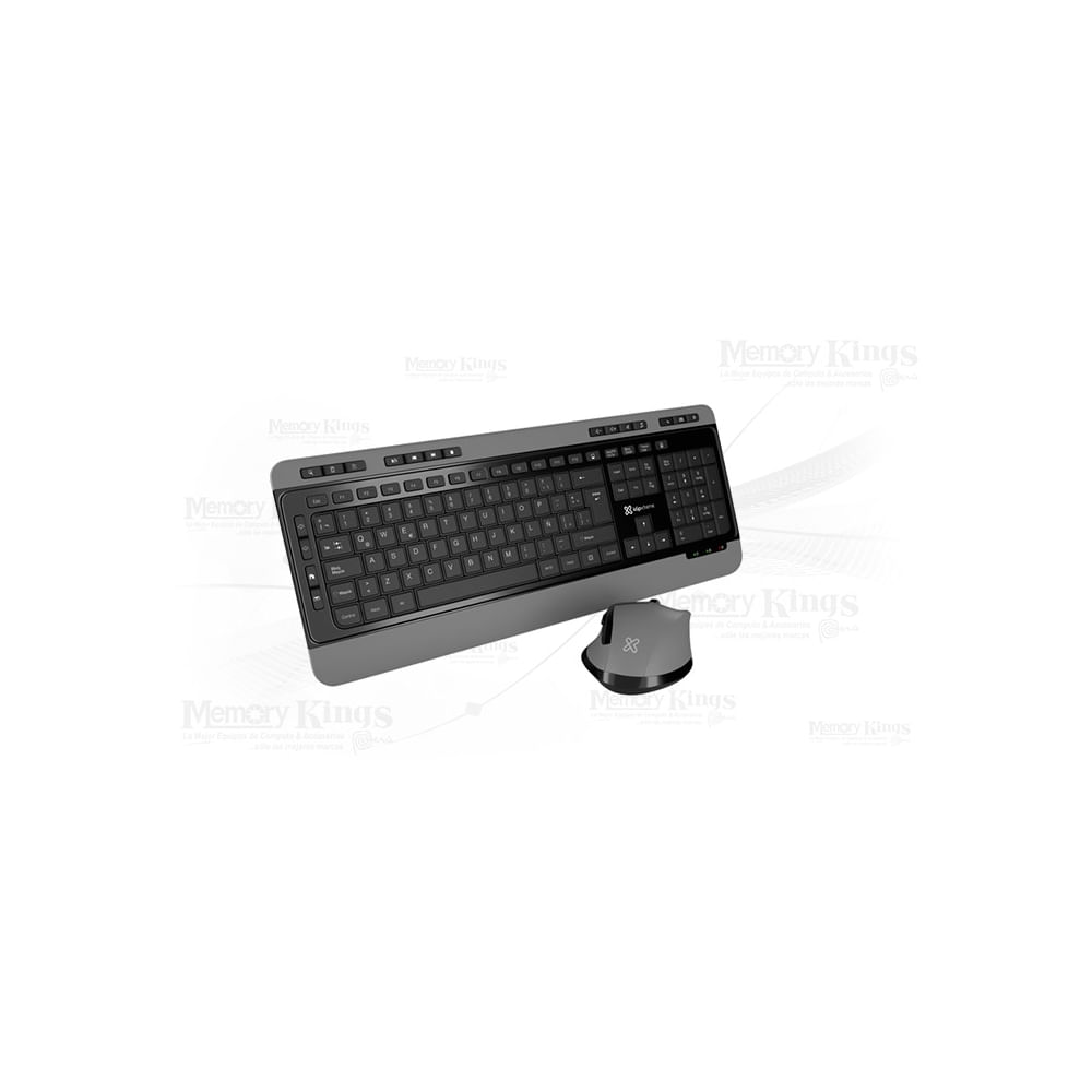 Teclado y Mouse Klip Xtreme KBK-520 Ergo Inalámbricos, Diseño Ergonómico y Confortable para Oficina