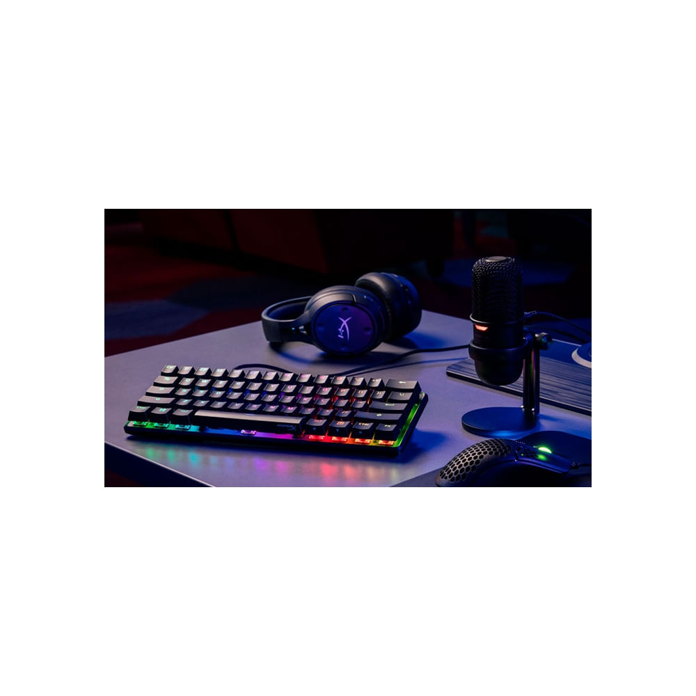 Teclado mecánico HyperX Alloy Origins 60 - Retroiluminado, USB-C, QWERTY, Interruptor HyperX Red
