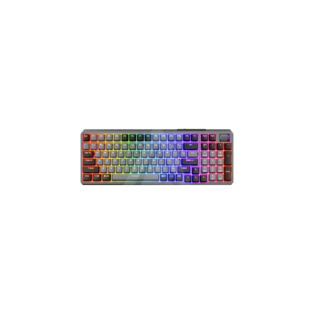 Teclado Cooler Master MK770 mecánico para gamers, negro y gris, retroiluminado, diseño ergonómico
