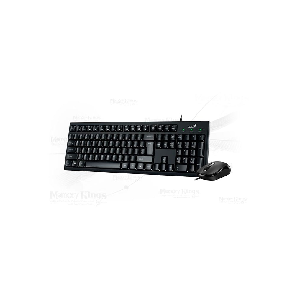 Teclado y mouse Genius KM-100SE AI, USB, color negro, diseño ergonómico y alta respuesta