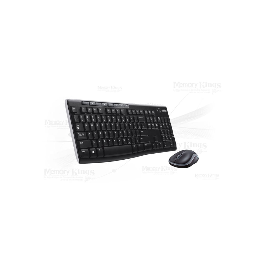 Teclado y mouse inalámbricos Logitech MK270 USB - Negro, diseño compacto y cómodo para tu PC