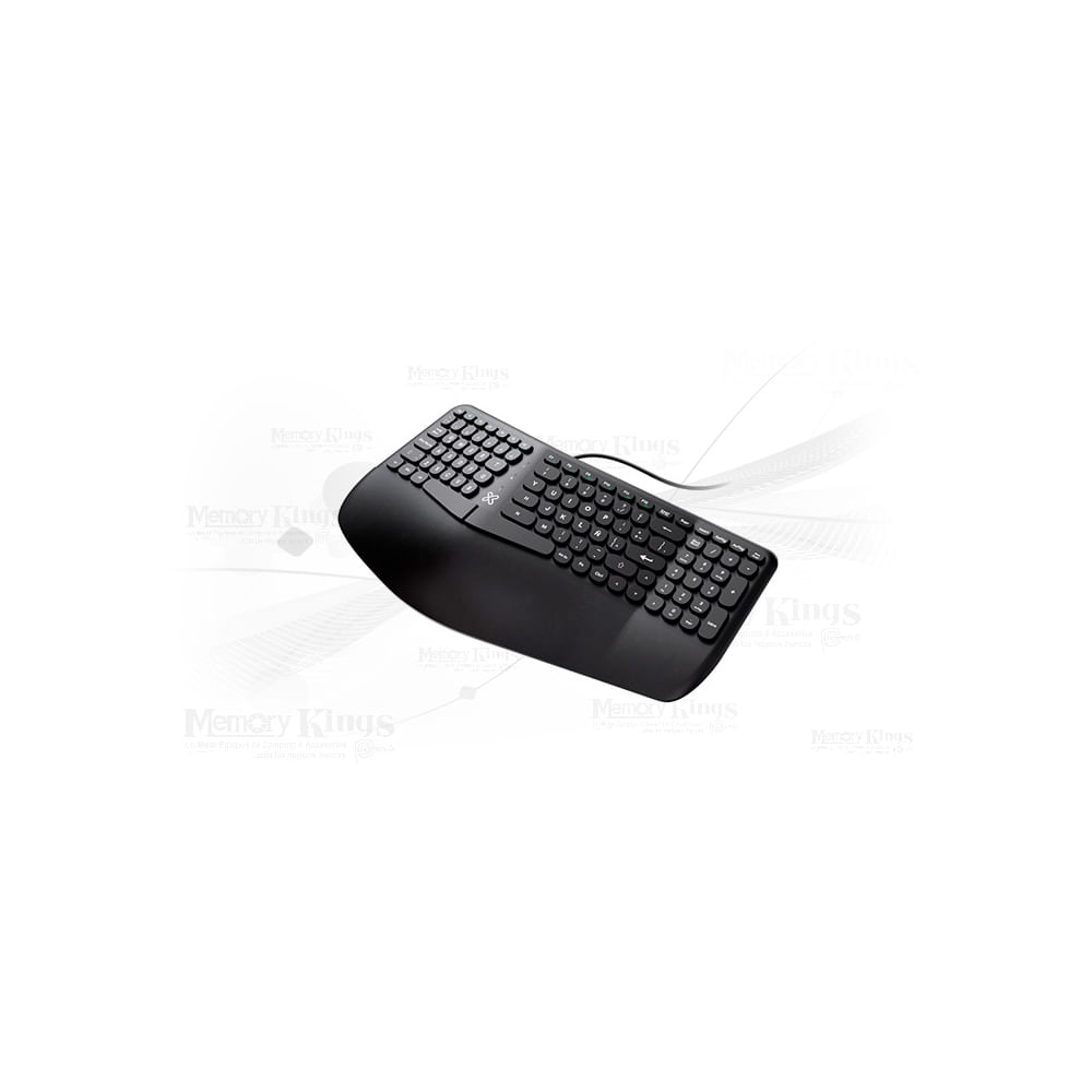 Teclado Klip Xtreme USB Ergonómico Español, Diseño Comfort, Conexión por Cable, Color Negro