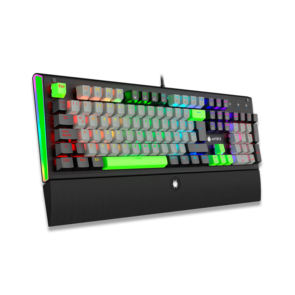 Teclado gaming Antryx MK Zigra Evo SW con retroiluminación RGB y switches mecánicos rojos