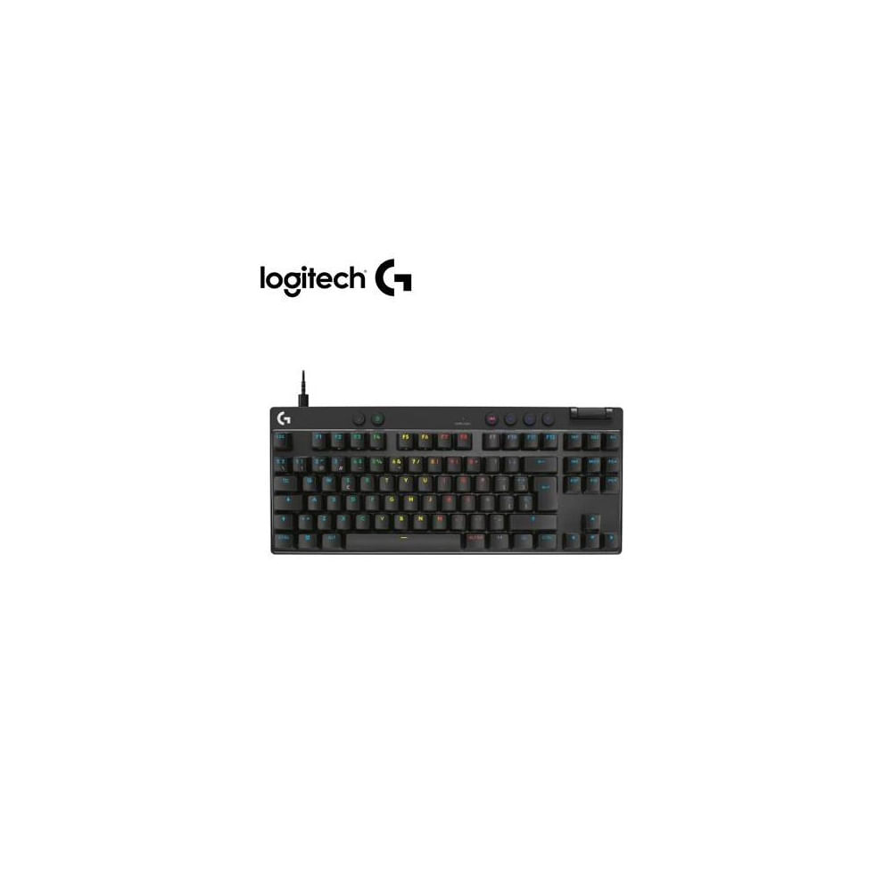 Teclado Logitech Pro X TKL RGB, analógico y USB-C, compacto y personalizable en color negro