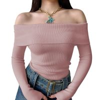Polo Mujer Rumbera Manga Larga Rib Grueso New 710-16 Color Rosa