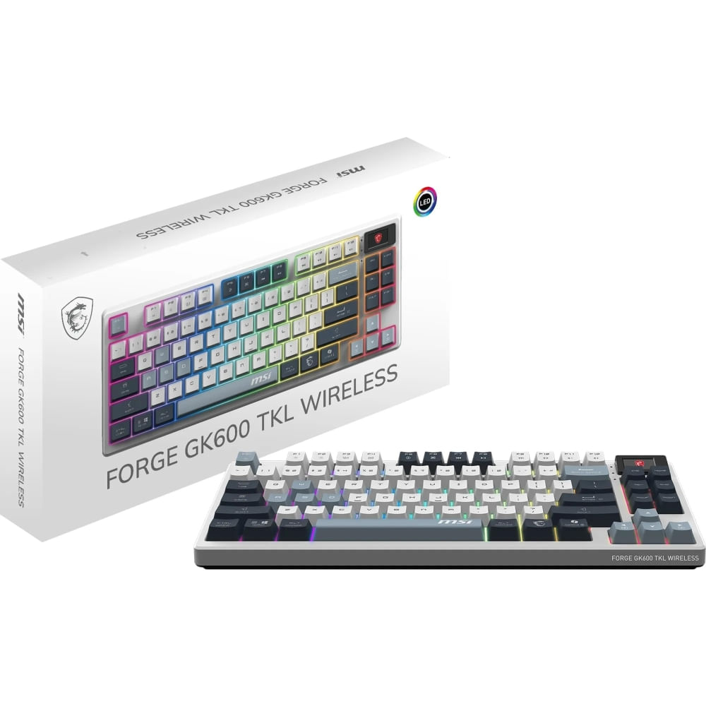 Teclado mecánico MSI Forge GK600 TKL inalámbrico RGB tipo C - compacto y ligero para gamers